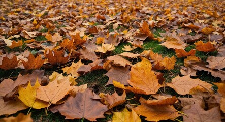 Golden brown leaf carpet background fallen golden brown leaves creating a soft natural ground