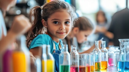 Kids showcase vibrant science fair projects, inviting curious visitors to hands-on fun