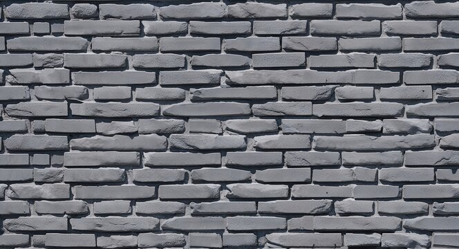 Fototapeta Textured grey brick wall background rough grey bricks with uneven texture and visible mortar lines