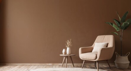 Warm light brown wall background soft brown surface with smooth matte finish