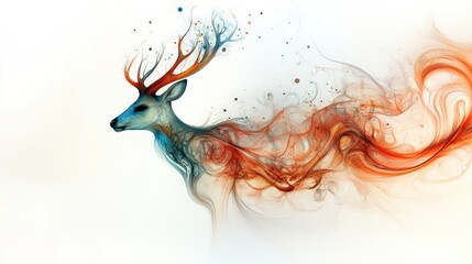 The image of a deer standing gracefully is breathtaking.