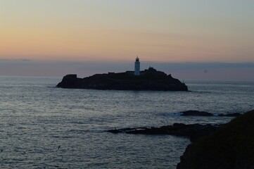 Sunset lighthouse from the Greeley beach.