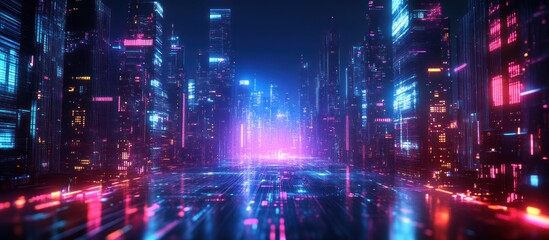 Fototapeta premium Neon Cityscape