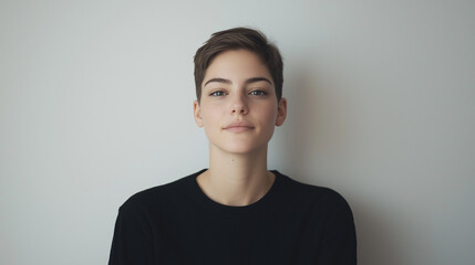 Fototapeta premium Non-binary Person Presenting at Work Meeting