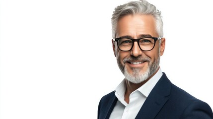 Elegant Portrait of Mature Businessman Smiling