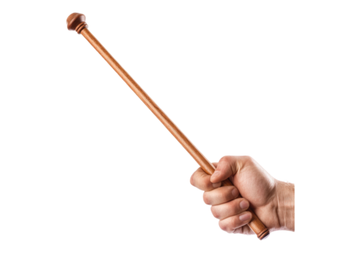Photo of hand holding baton .Transparent background. Isolated PNG. - Powered by Adobe