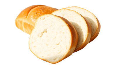 Delicious homemade sliced breads isolated on transparent png background, various of breads for selling in shop concept