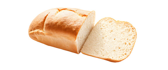 Delicious homemade sliced breads isolated on transparent png background, various of breads for selling in shop concept