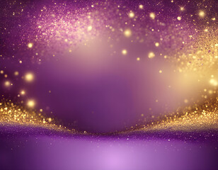 Obraz premium Purple Glitter golden background. Shiny gold texture for party invitation background