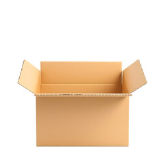 Open Cardboard Box on Isolated transparent Background