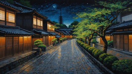 Fototapeta premium night city street