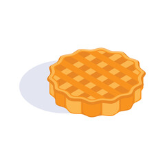 Well designed isometric icon of pie cake, ready for premium use