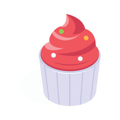 An isometric icon of ice cream in modern design style
