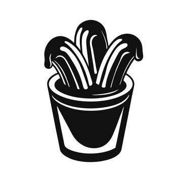 recommend clip art: Chocolate sauce with churros vector silhouette