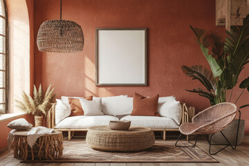 boho tropical living room inspiration: design ideas and decor for a modern bohemian space with rattan furniture and natural elements