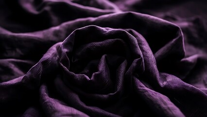 Close up view of dark purple linen fabric texture