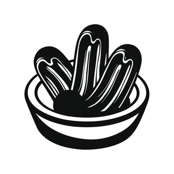 recommend clip art: Chocolate sauce with churros vector silhouette