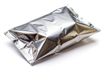 Foil bag packaging on white background