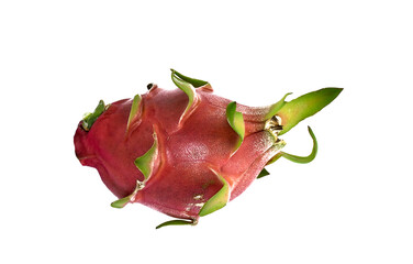 White fleshed dragon fruit, pitaya or pithaya (Selenicereus undatus) isolated on white background