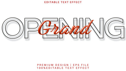 Editable text style effect - Grand Opening text style. Grand opening sale poster sale banner design template 