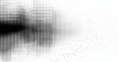 Striking Monochrome Abstract Halftone Pattern Background with Gradient Fade Effect
