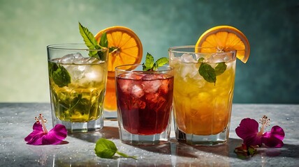 Exotic Tea and Juice on Crushed Ice