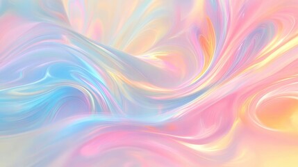 Obraz premium A pastel-colored abstract background with soft swirls of pink, blue, and yellow, creating a dreamy and lighthearted atmosphere ideal for creative projects
