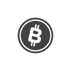 Bitcoin Icon Symbol mark in filled style