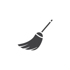 Broom icon Symbol mark in filled style