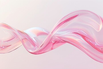 3d abstract wavy glass tube background design curves.