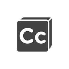 Closed caption icon Symbol mark in filled style