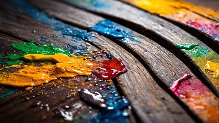 Obraz premium **Still Life Palette of Hues - Minimalist Oil Paint**
