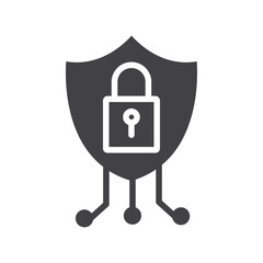 Cyber security icon Symbol mark in filled style