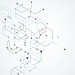 Abstract design element with geometric background of hexagons shape pattern