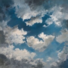 Obraz premium Cloudy blue sky abstract background