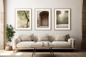 Obraz premium A cozy living room architecture furniture painting.