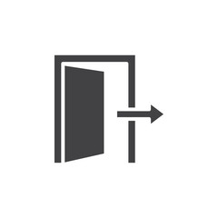 Exit icon Symbol mark in filled style
