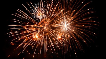 Fototapeta premium A colorful display of fireworks exploding in the night sky.