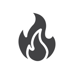 Flame icon Symbol mark in filled style