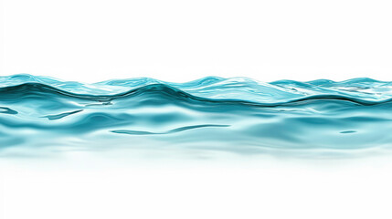 A serene view of gently undulating water waves, reflecting light with a clear turquoise hue, evoking calmness and tranquility.