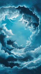 Naklejka premium Cloudy blue sky abstract background