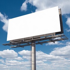 blank billboard on blue sky