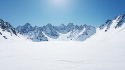 Fototapeta premium Skiers and Snowboarders in Fresh Powder Snow