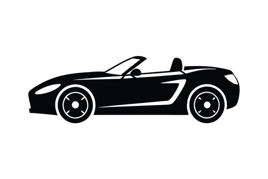 black convertible car side view clip art preview
