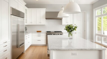 Modern Kitchen with Sleek Marble Countertops