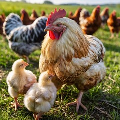 Fototapeta premium chicken on the farm