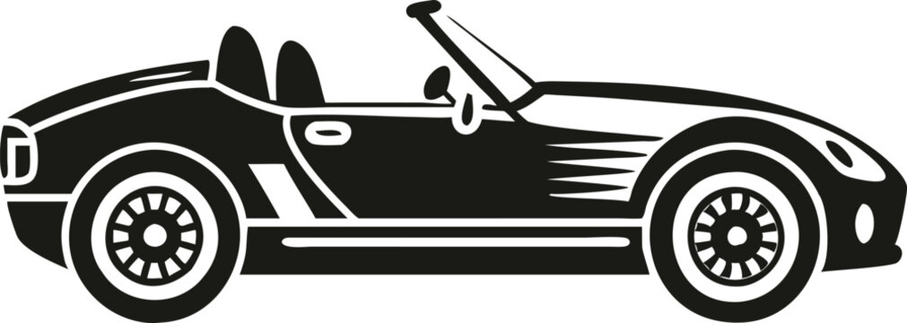 black convertible car side view clip art preview