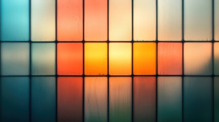 Vibrant patterns of light and color through frosted glass an exploration of artistic reflection and modern aesthetics.