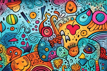 Naklejka premium Doodle background backgrounds pattern drawing.
