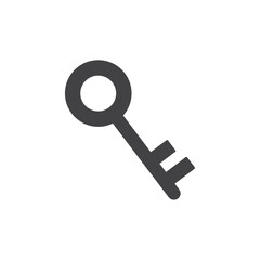 Key icon Symbol mark in filled style